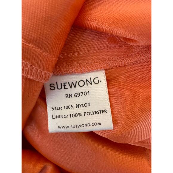 Sue Wong Soutache Lace Sheath Orange Cocktail Dress Size 2 - Picture 6 of 7